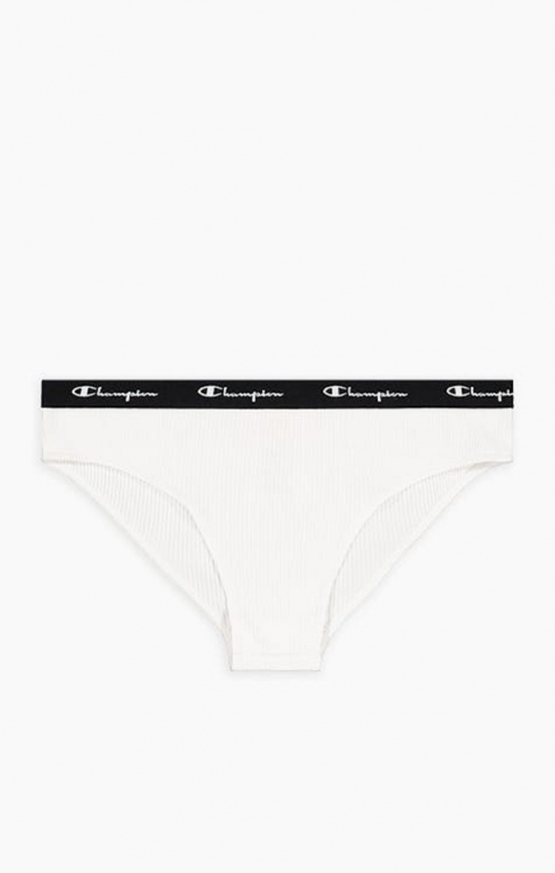 Ropa de Baño Champion Acanalado Algodon Logo Trim Briefs Blancas | 9263-CBGOP