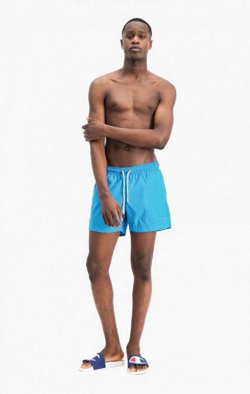 Ropa de Baño Champion Agua Reacting Script Logo Print Swim Shorts Azules | 0317-CEWZD