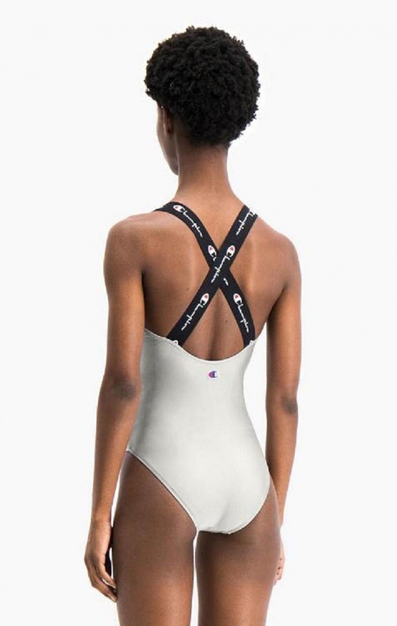 Ropa de Baño Champion Cross Back Scoop Neck Swimsuit Gris Claro | 0761-ZVOXP