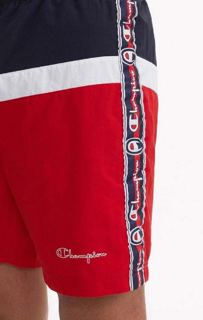 Ropa de Baño Champion Jacquard Script Logo Tape Trim Board Shorts Rojas | 7580-DGKMQ