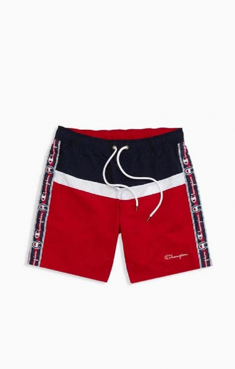 Ropa de Baño Champion Jacquard Script Logo Tape Trim Board Shorts Rojas | 7580-DGKMQ