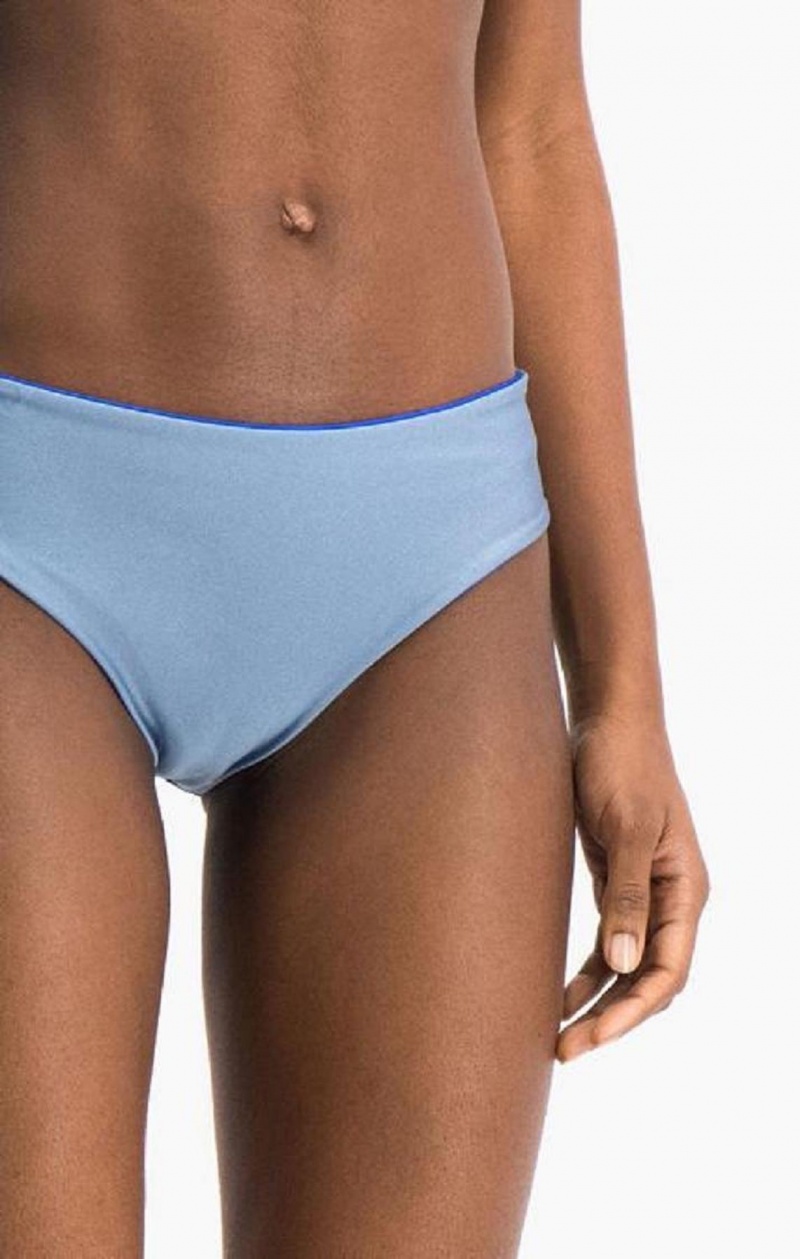 Ropa de Baño Champion Reversible C Logo High Cintura Bikini Bottoms Azules | 3790-ICYSF