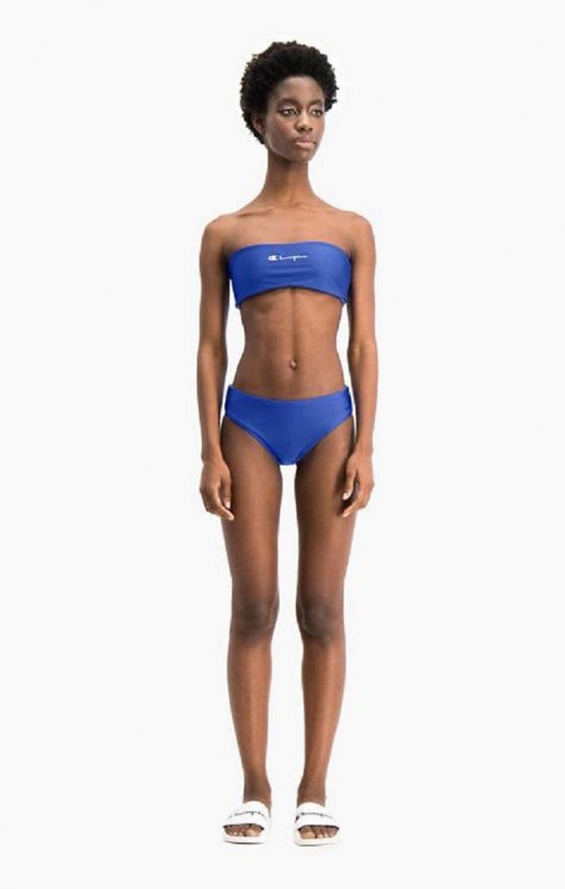 Ropa de Baño Champion Reversible C Logo High Cintura Bikini Bottoms Azules | 3790-ICYSF