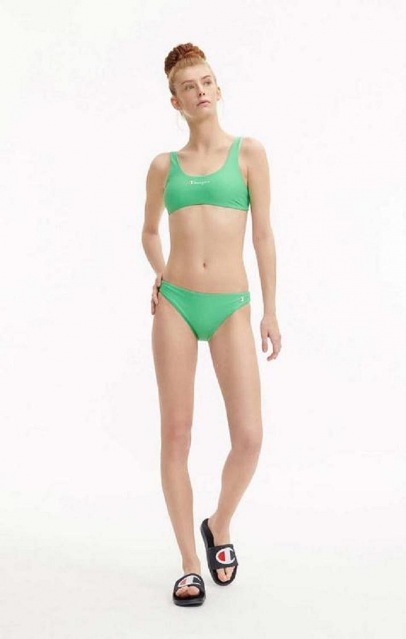 Ropa de Baño Champion Reversible 'C' Logo Patch Bikini Bottoms Verde | 4816-ZEDGW