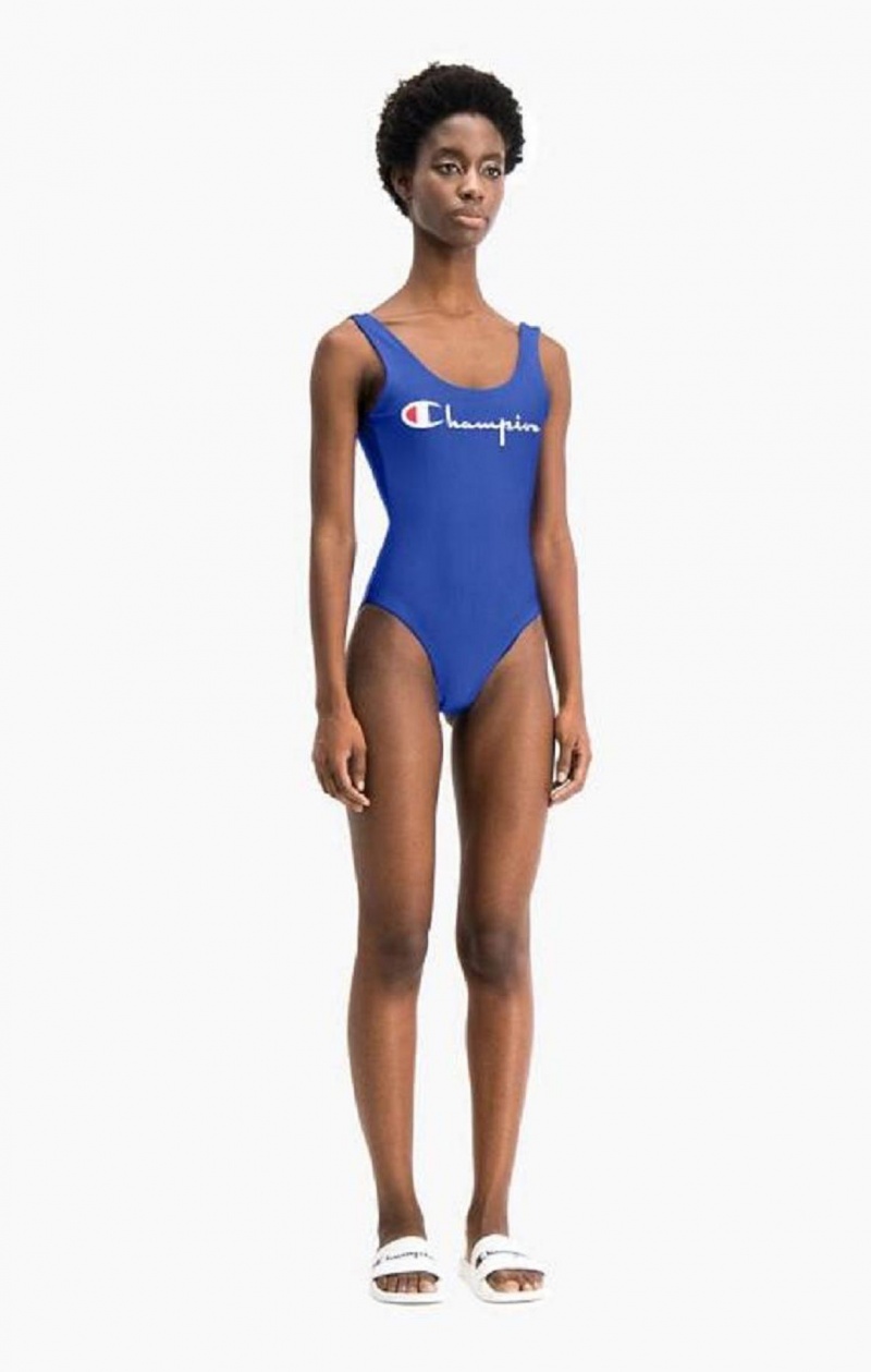 Ropa de Baño Champion Reversible Script Logo Swimsuit Azules | 1850-JWIAC