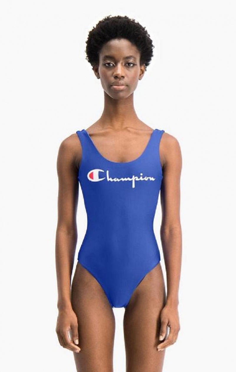 Ropa de Baño Champion Reversible Script Logo Swimsuit Azules | 1850-JWIAC