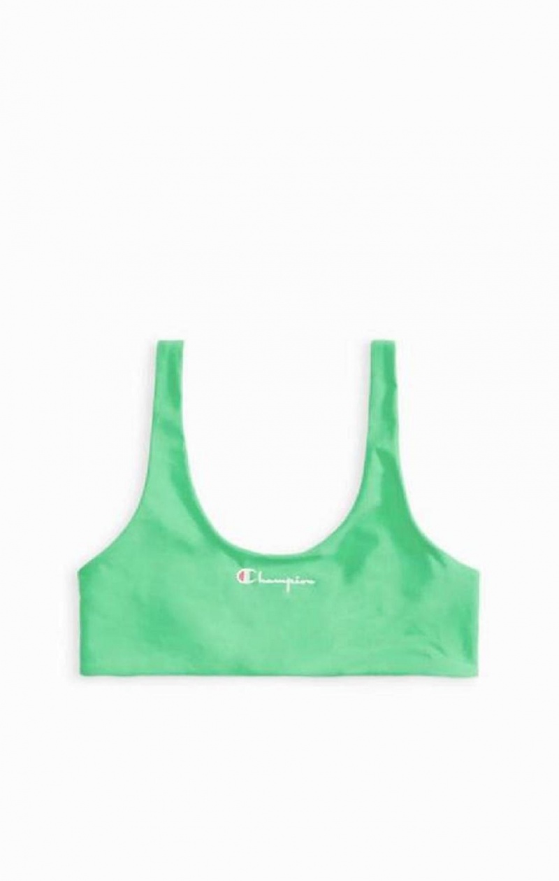 Ropa de Baño Champion Reversible Script Logo Bikini Top Verde Claro | 8390-OYRNI