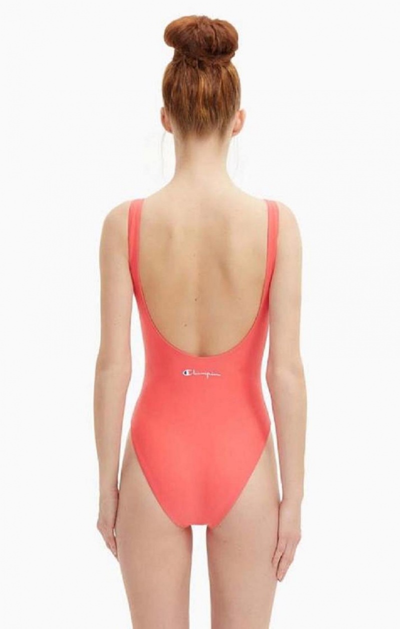 Ropa de Baño Champion Reversible Script Logo Swimsuit Coral | 0176-FEOQA