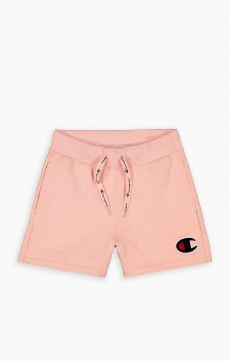 Short Champion C Logo Patch High Cintura Algodon Terry Shorts Rosas | 3408-QFBMH