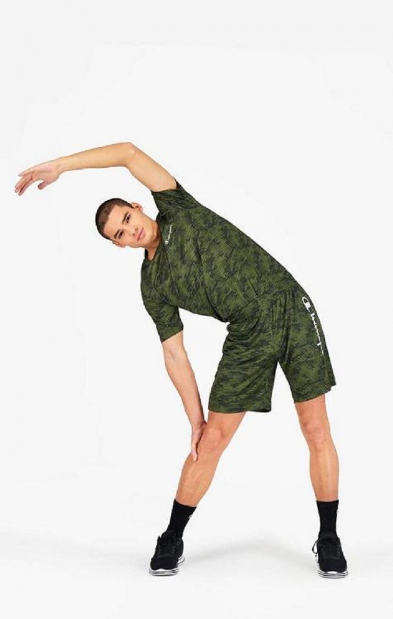 Short Champion Camo Quick Dry Entrenamiento Shorts Verde | 6905-TBHOY