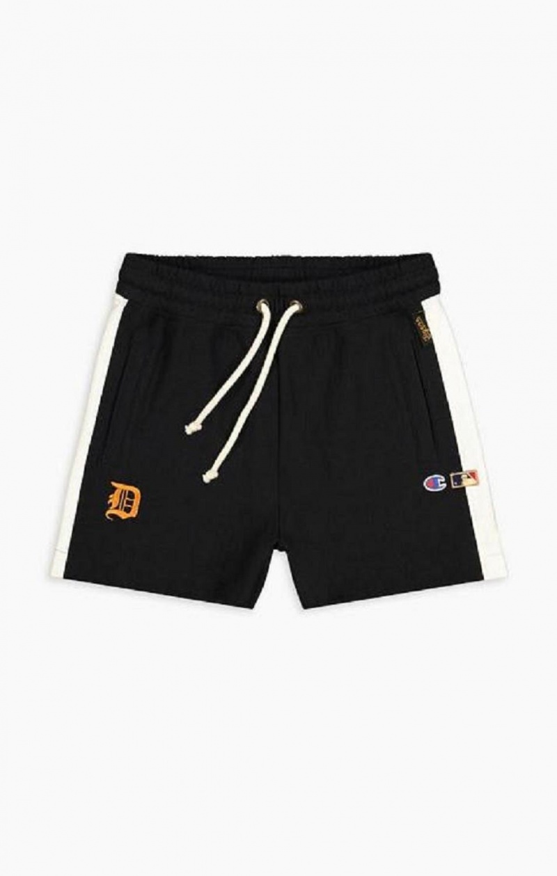 Short Champion Detroit MLB High Cintura Reverse Weave Shorts Negras | 2401-ZJDAP