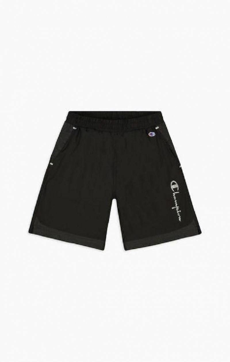 Short Champion Reflective Script Logo Shorts Negras | 9758-YIWFP