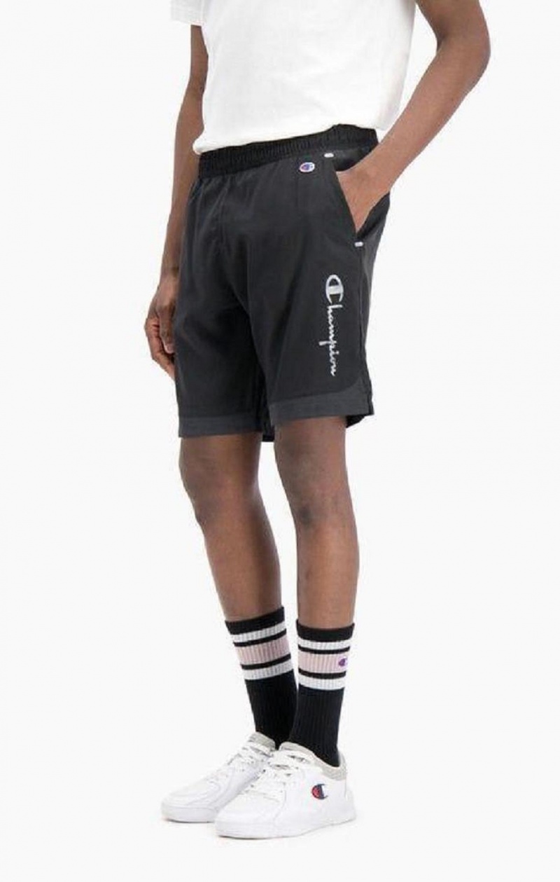 Short Champion Reflective Script Logo Shorts Negras | 9758-YIWFP