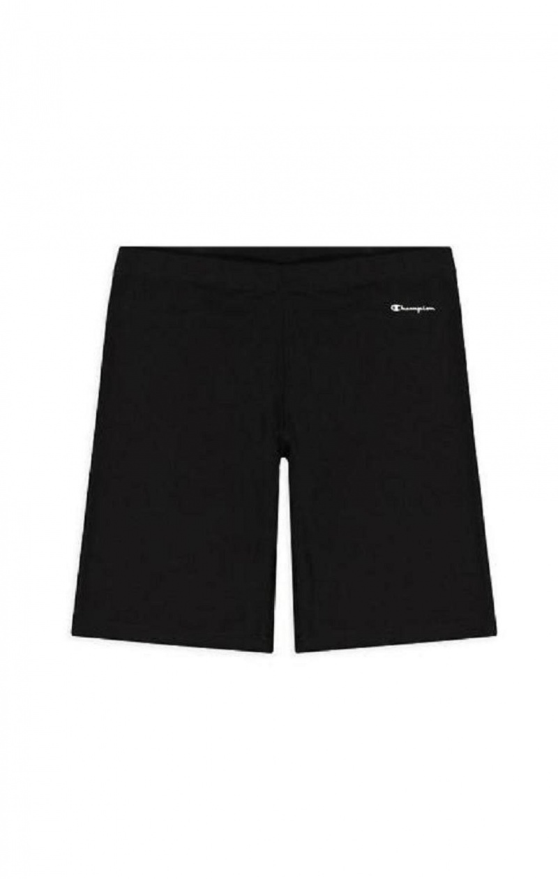 Short Champion Script Logo Stretch Algodon Ciclismo Shorts Negras | 6291-AWQLI