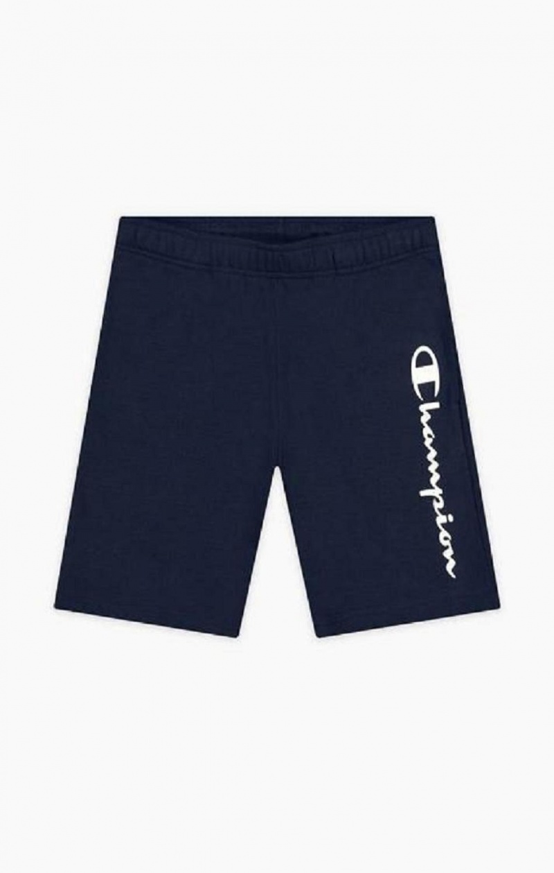 Short Champion Vertical Script Logo Shorts Azules Oscuro | 4756-SCLKR