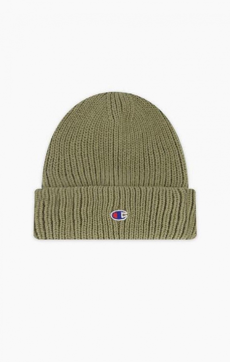 Sombreros Champion C Logo Patch Beanie Hat Beige | 0218-GSDVB