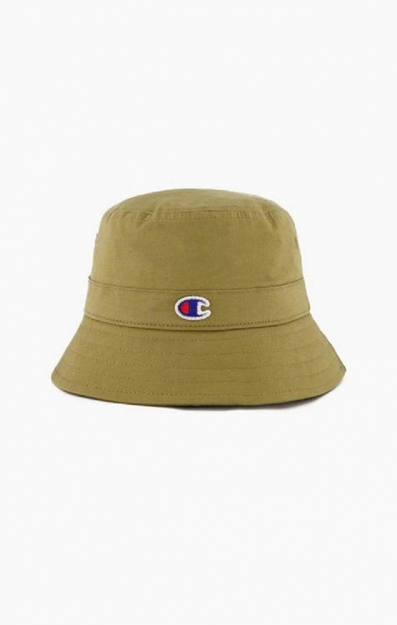 Sombreros Champion C Logo Patch Bucket Hat Verde Oliva Verde | 5470-PHFSL