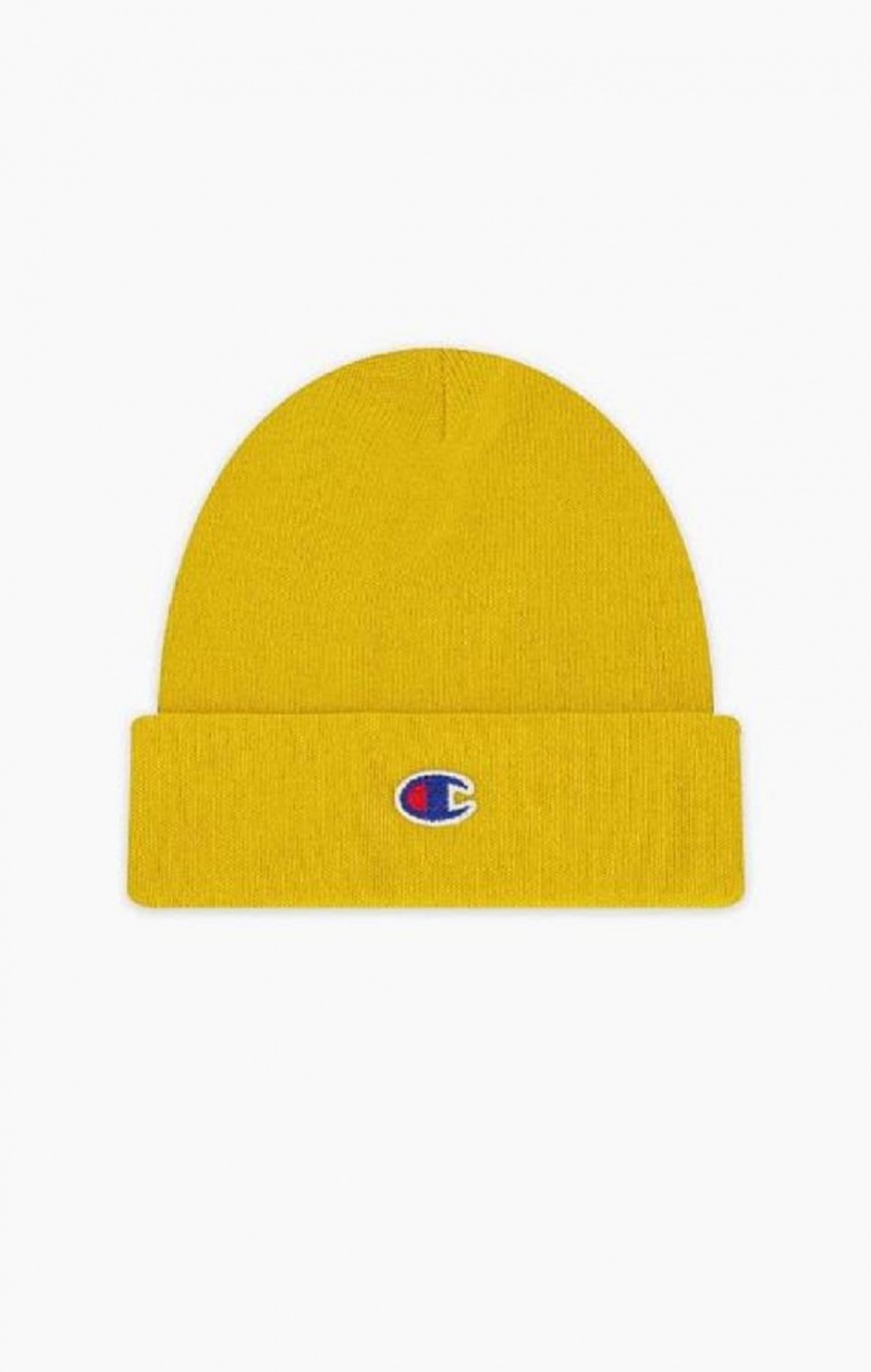 Sombreros Champion C Logo Recycled Yarn Beanie Hat Amarillo | 8576-DLWHS