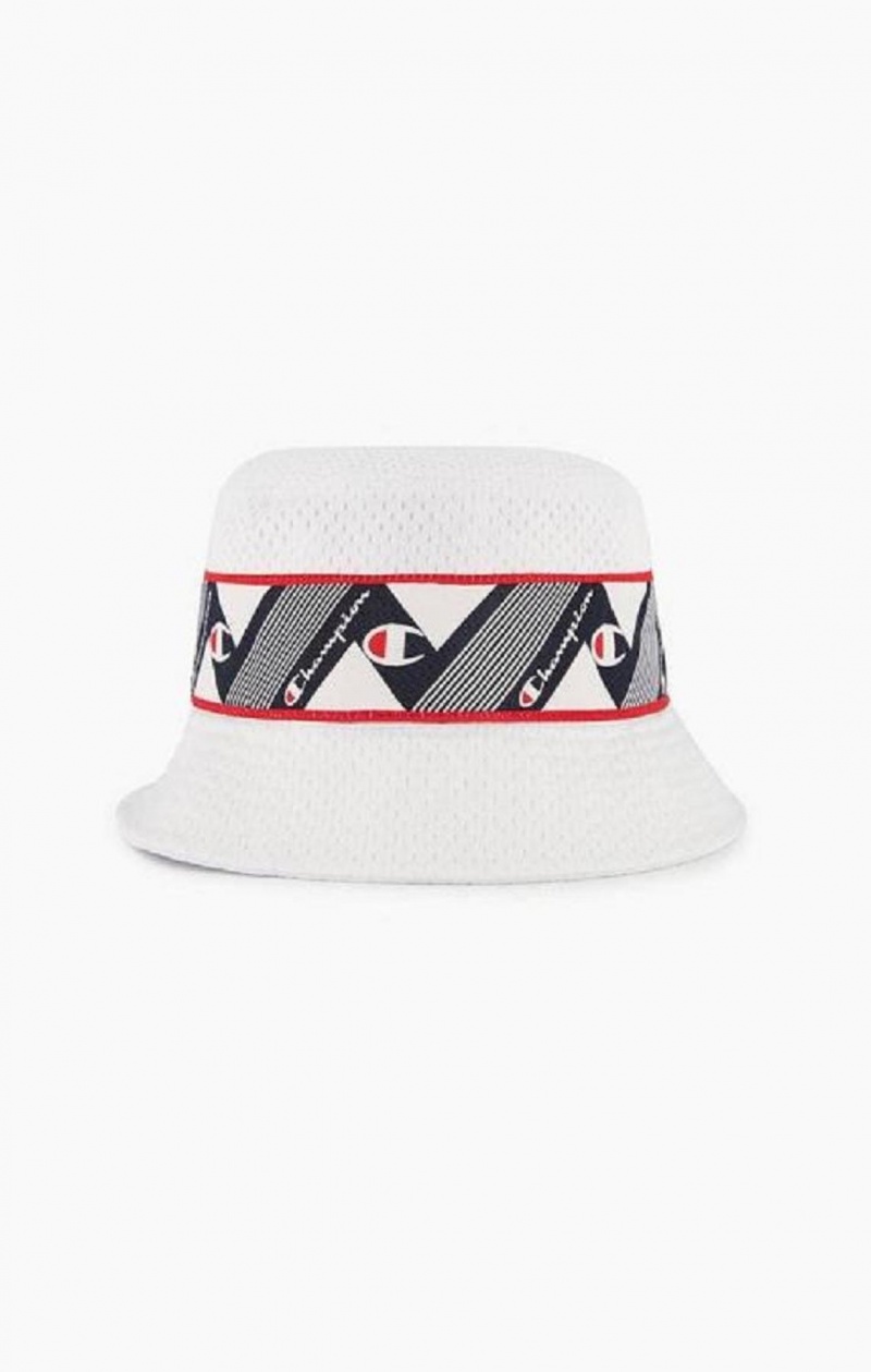 Sombreros Champion Zig Zag Logo Tape Bucket Hat Blancas | 0953-EMYIP