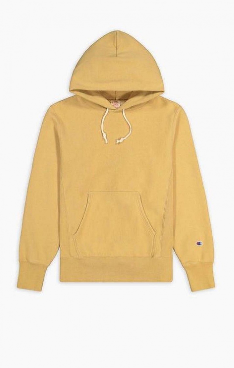 Sudadera con Capucha Champion Acid Wash Reverse Weave Hoodie Beige | 2039-FZPUG