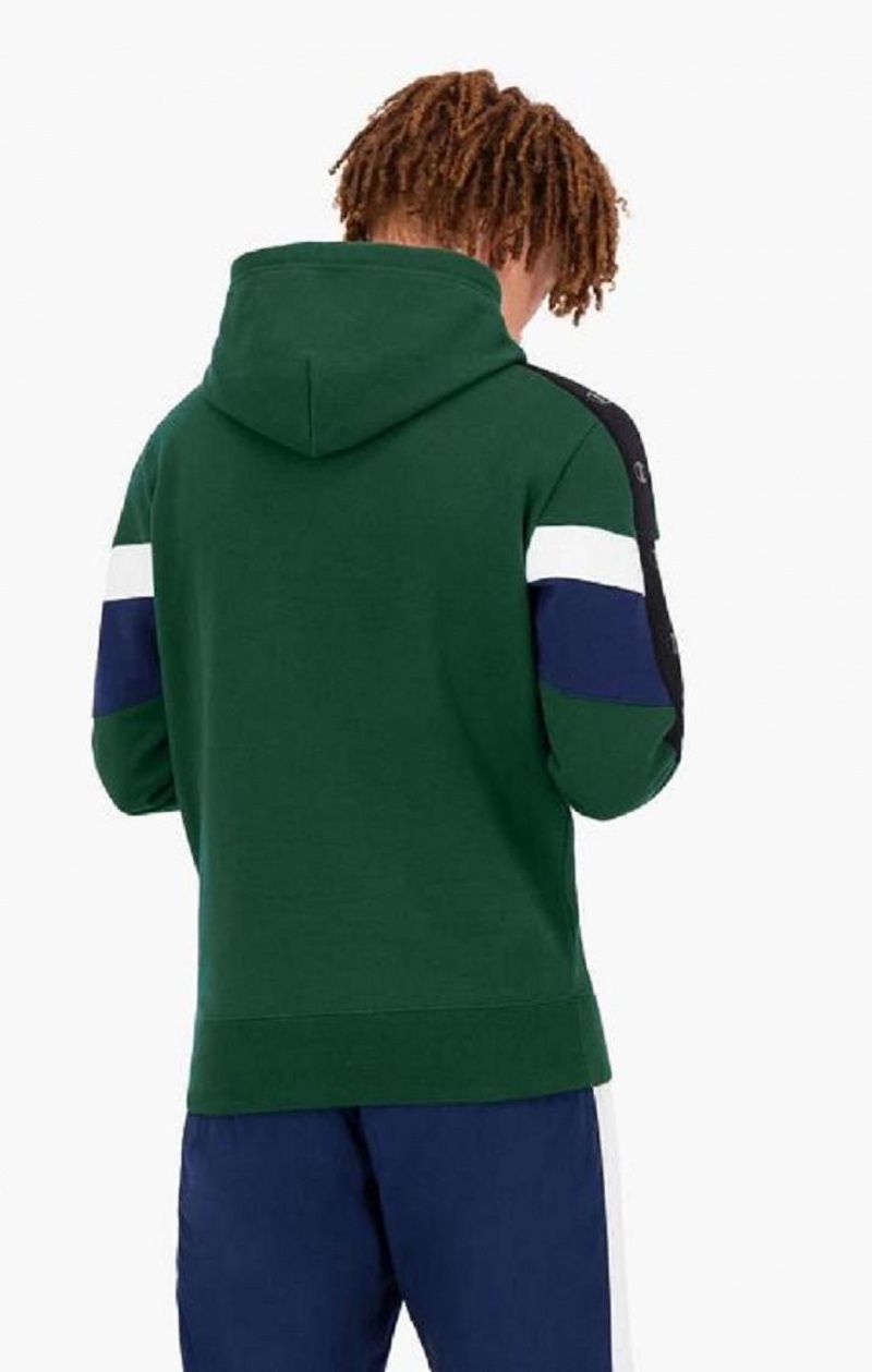 Sudadera con Capucha Champion Colour Block Insert Fleece Hoodie Verde Claro | 5281-HWDUO