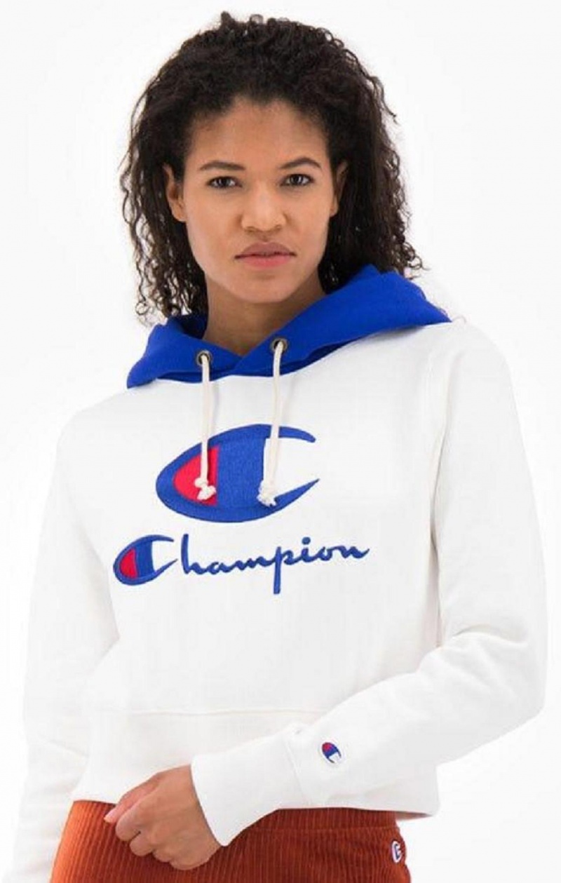 Sudadera con Capucha Champion Contrast Hood Logo Detail Jersey Hoodie Blancas | 2580-BRKSG