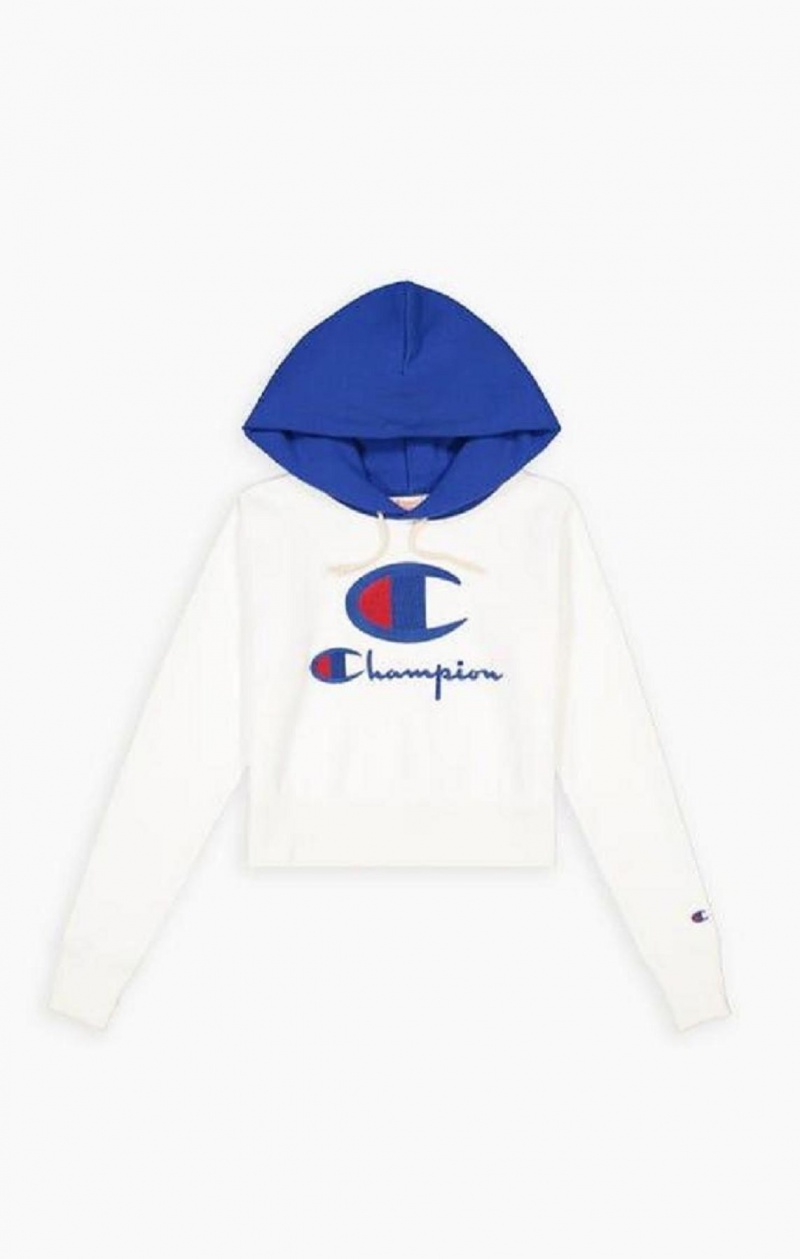 Sudadera con Capucha Champion Contrast Hood Logo Detail Jersey Hoodie Blancas | 2580-BRKSG