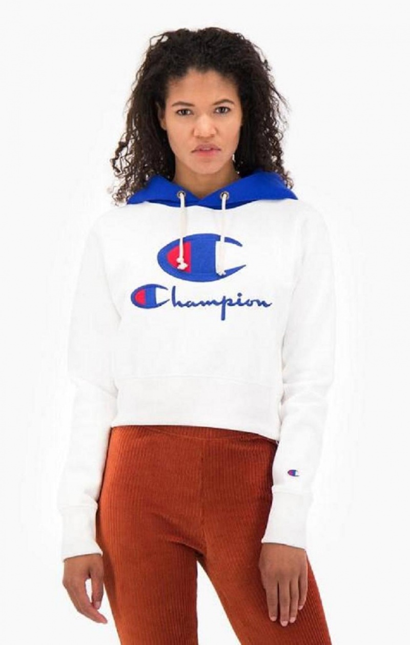 Sudadera con Capucha Champion Contrast Hood Logo Detail Jersey Hoodie Blancas | 2580-BRKSG