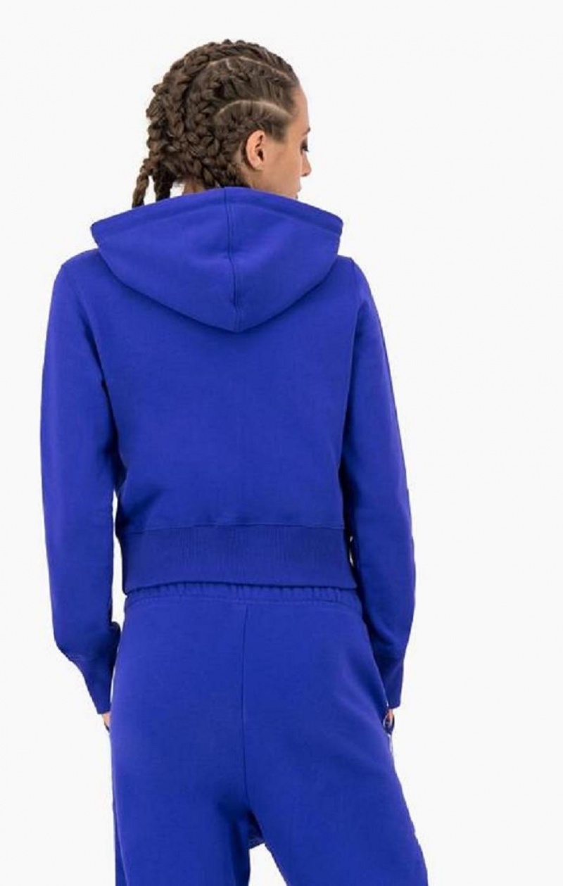 Sudadera con Capucha Champion Cropped Zip-Up Encapuchado Sweatshirt Azules | 1086-MAQRH