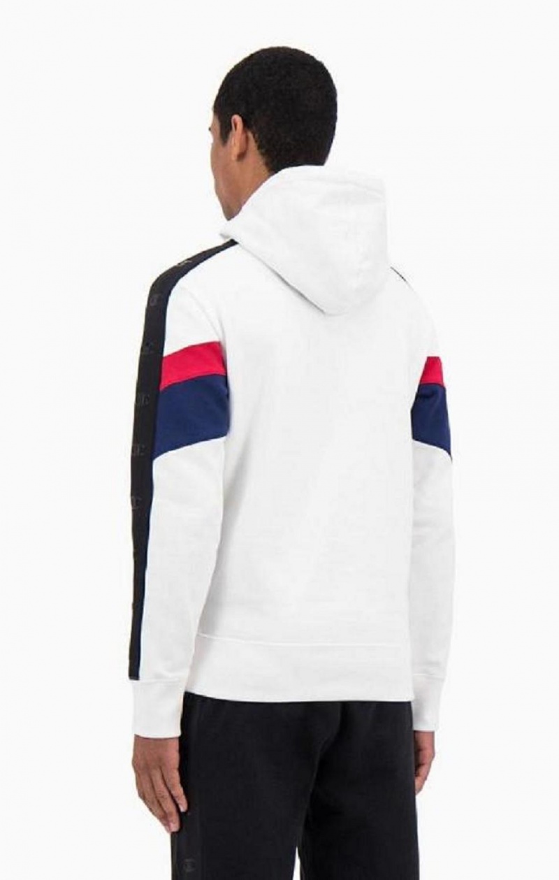 Sudadera con Capucha Champion Half Zip-Up Colour Block Hoodie Blancas | 3140-EAPFO