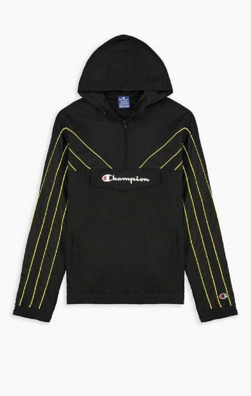 Sudadera con Capucha Champion Half Zip-Up Neon Stripe Encapuchado Pista Jacket Negras | 6305-CBDAX