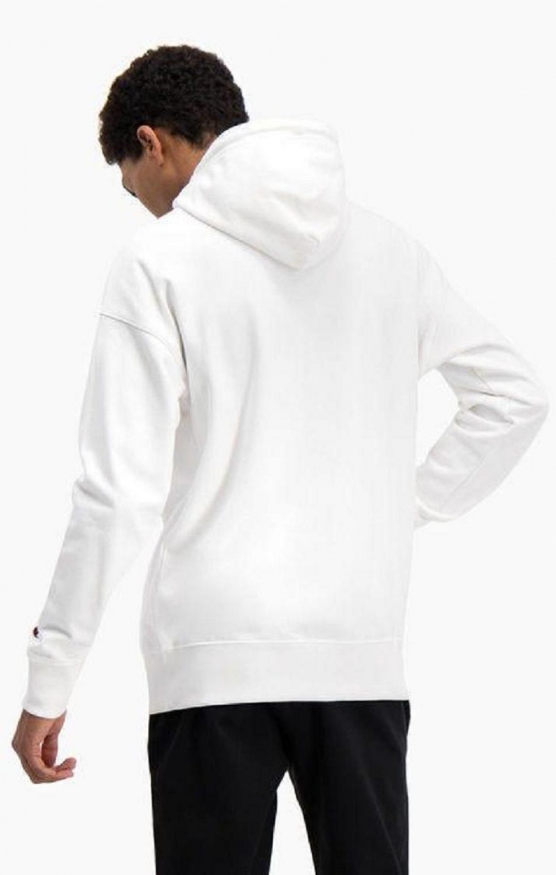 Sudadera con Capucha Champion Half Zip-Up Oversized Script Logo Hoodie Blancas | 7658-AGIDQ