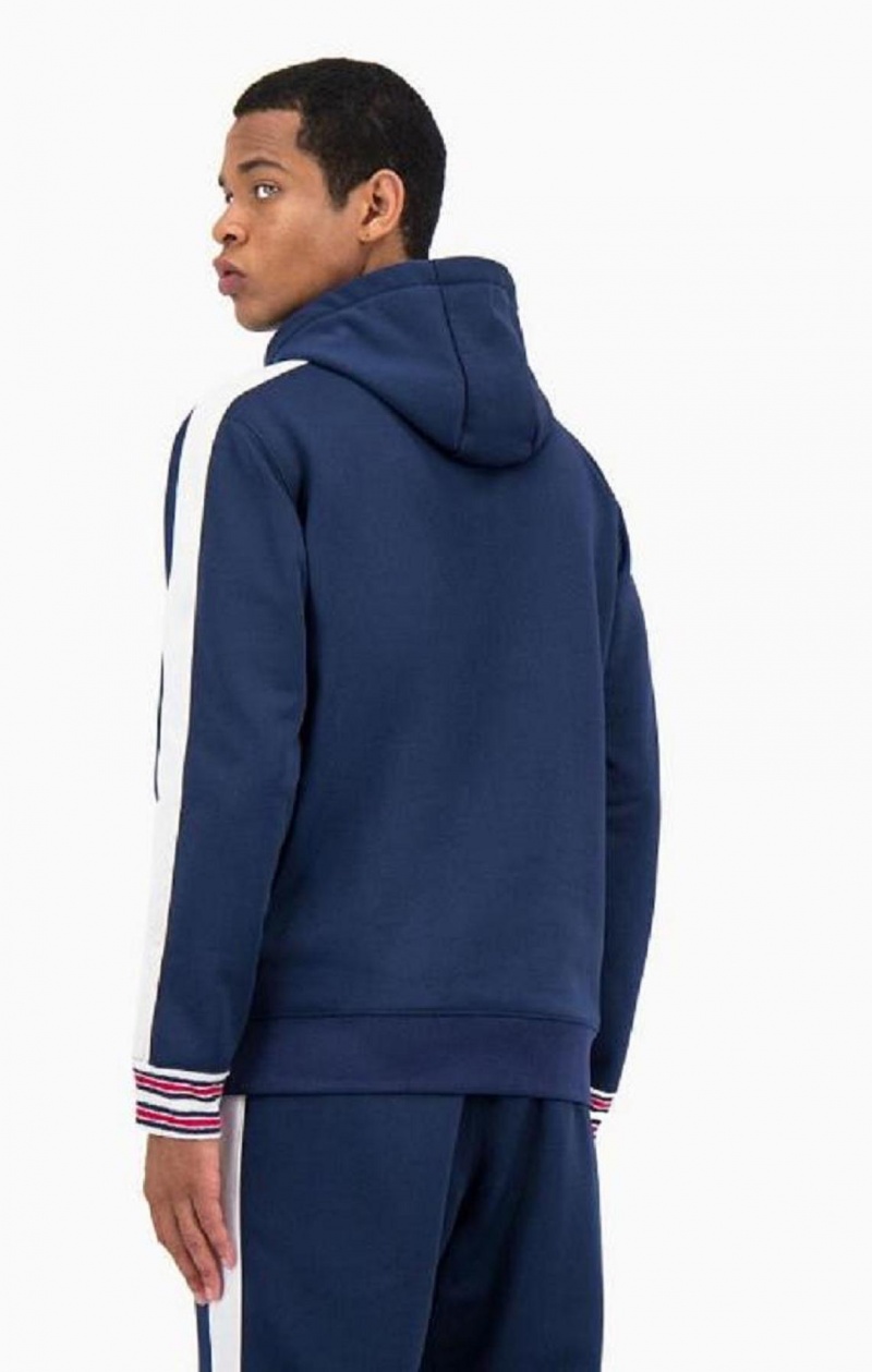 Sudadera con Capucha Champion Half Zip-Up Stripe Sleeve Basketball Sweatshirt Azules | 6291-EDRXJ