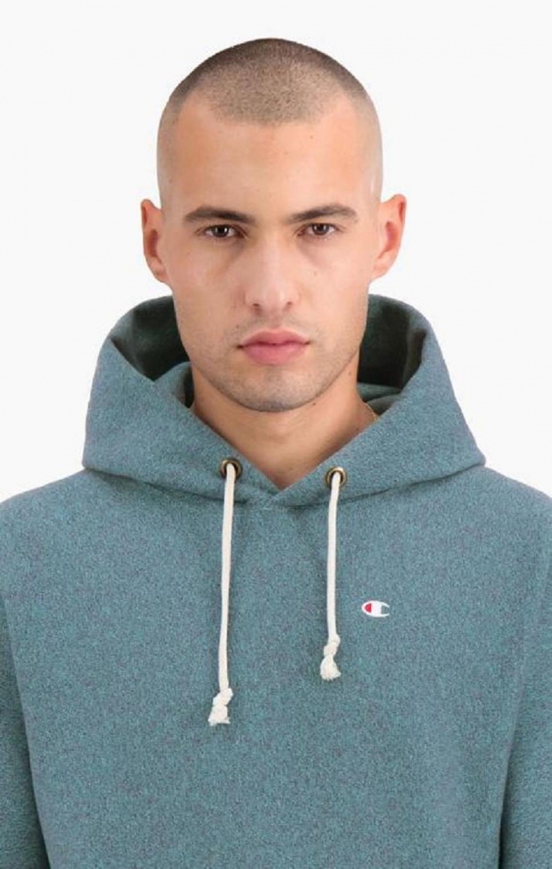 Sudadera con Capucha Champion Jaspé C Logo Reverse Weave Hoodie Turquesa | 9324-AOIDK