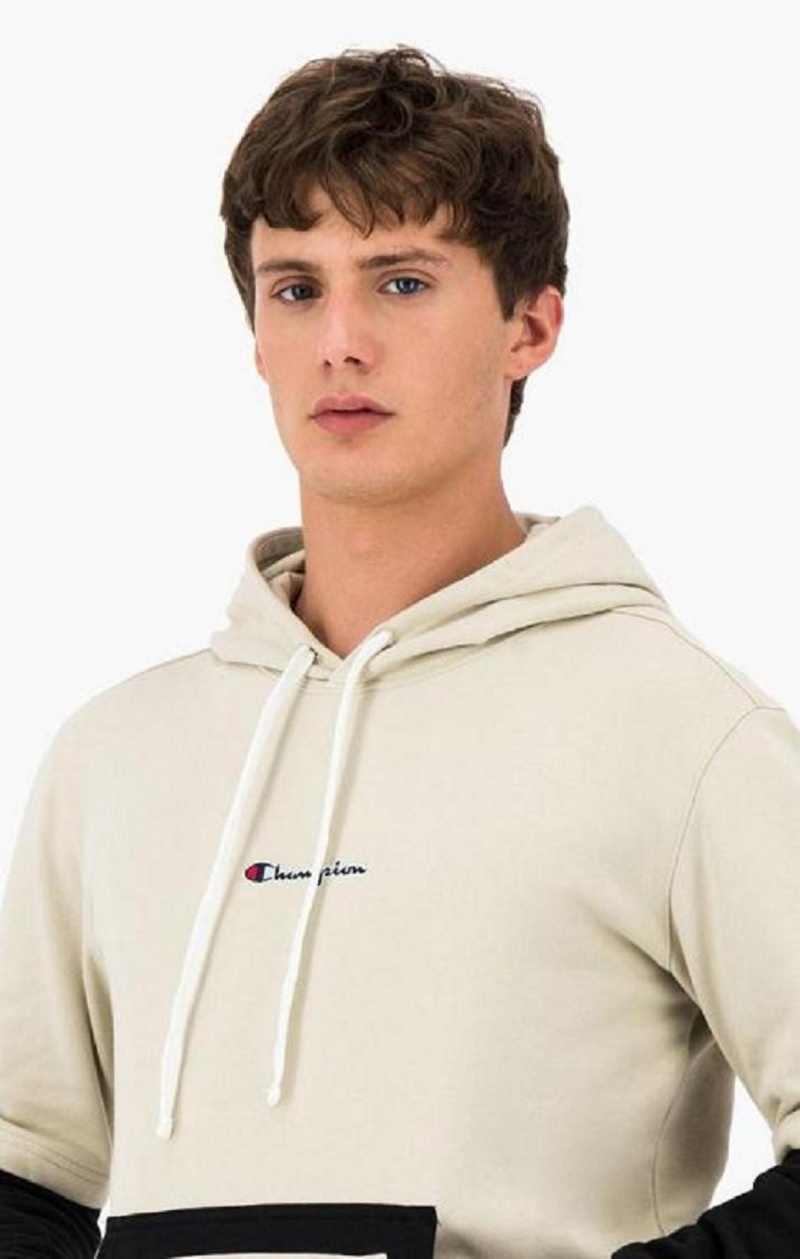 Sudadera con Capucha Champion Layered Small Script Logo Fleece Hoodie Marrones | 5237-RGHSV