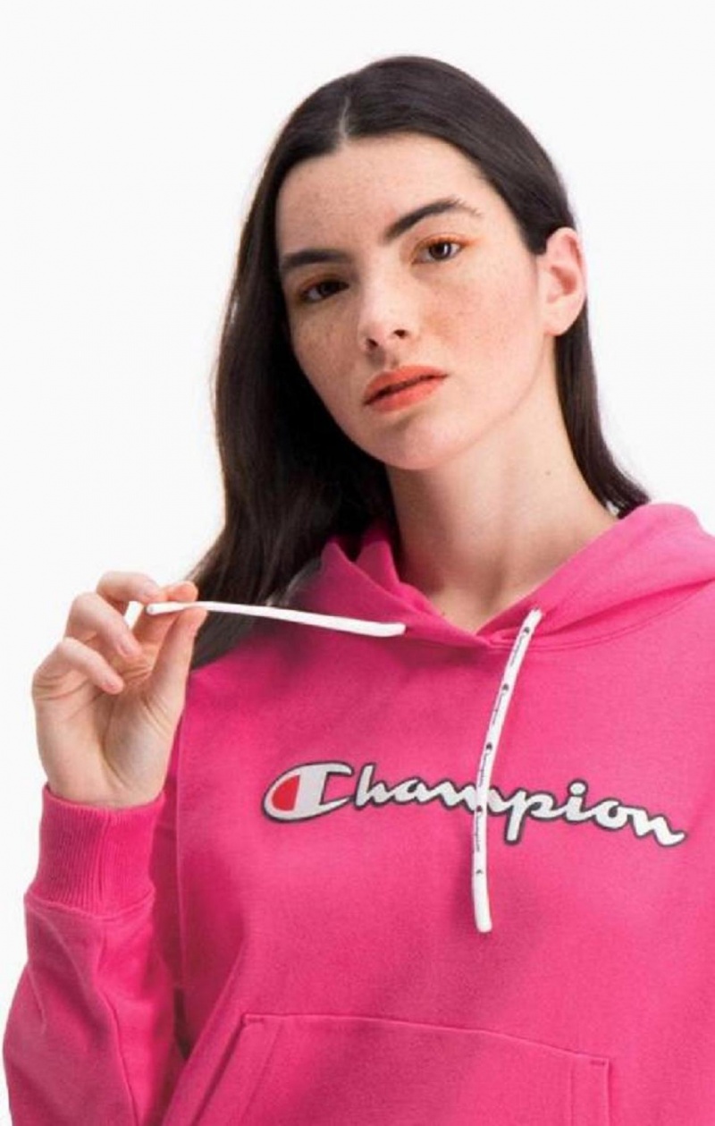 Sudadera con Capucha Champion Logo Algodon Terry Hoodie Rosas Oscuro | 7209-DVECF