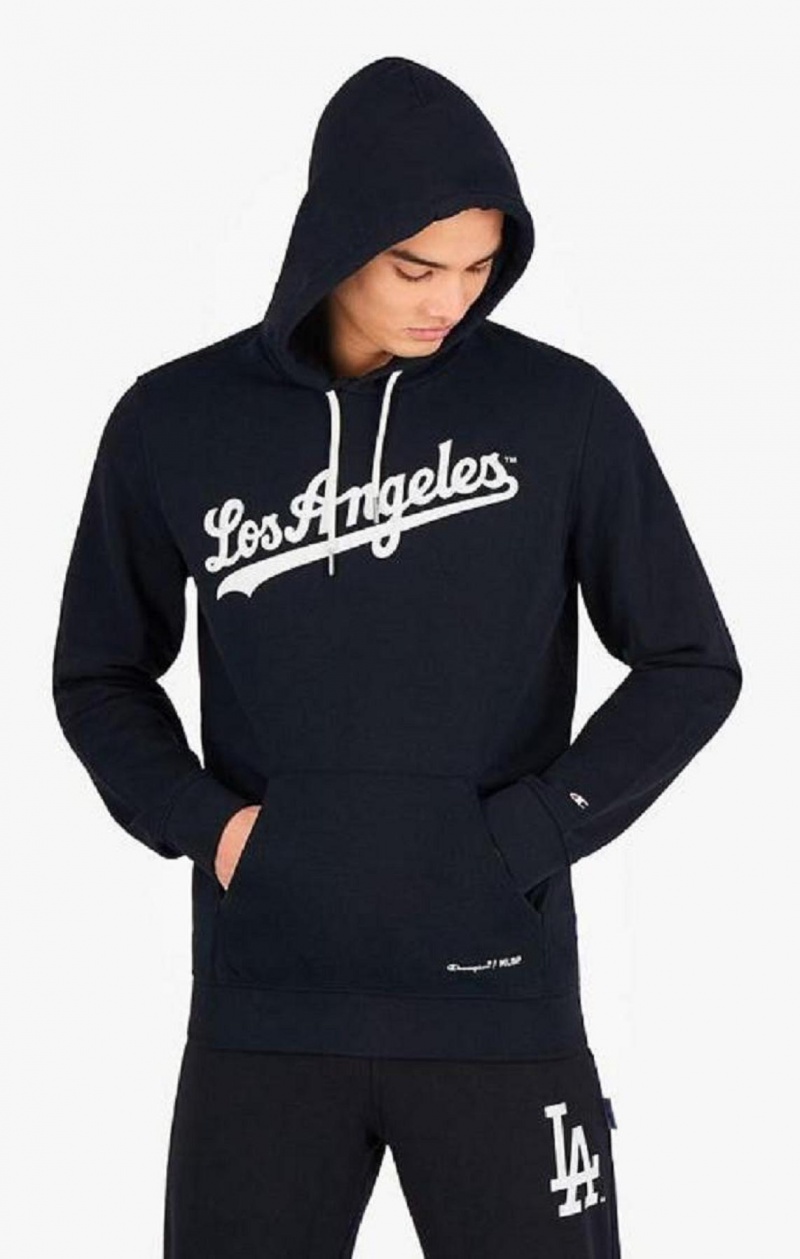 Sudadera con Capucha Champion Los Angeles MLB Hoodie Negras | 5801-BUJSX