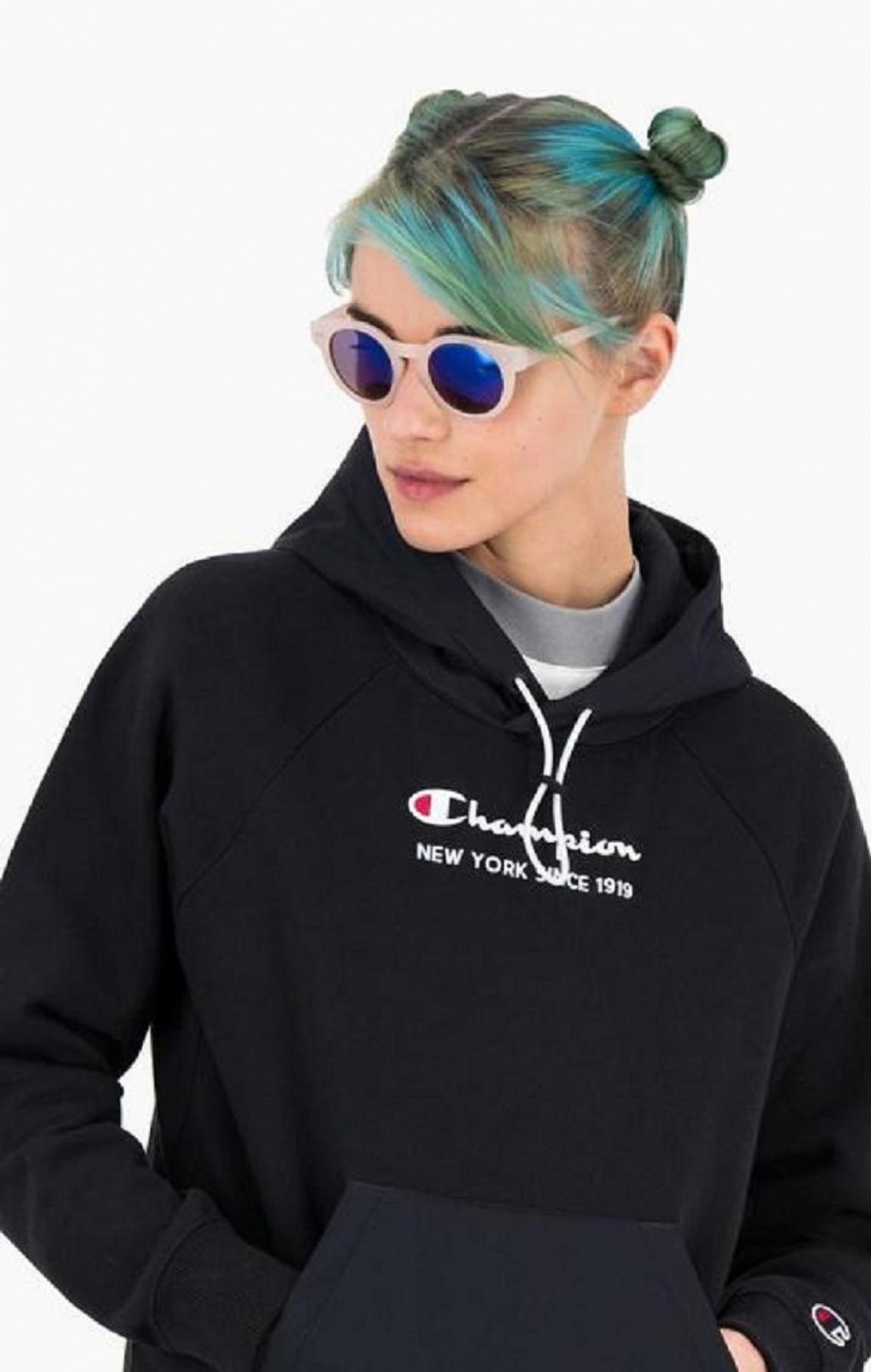 Sudadera con Capucha Champion New York Hoodie Negras | 8421-WISFR