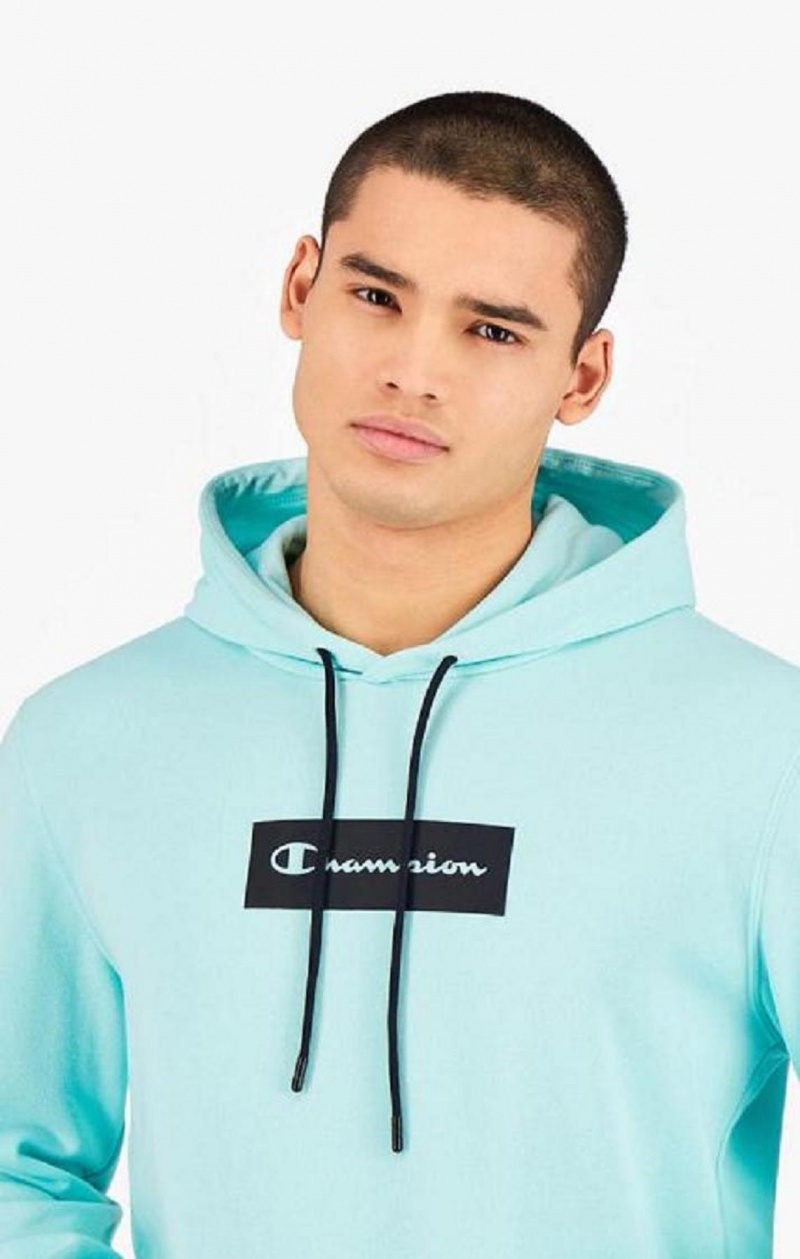 Sudadera con Capucha Champion Pastel Box Script Logo Hoodie Azules Claro | 4580-UICMQ