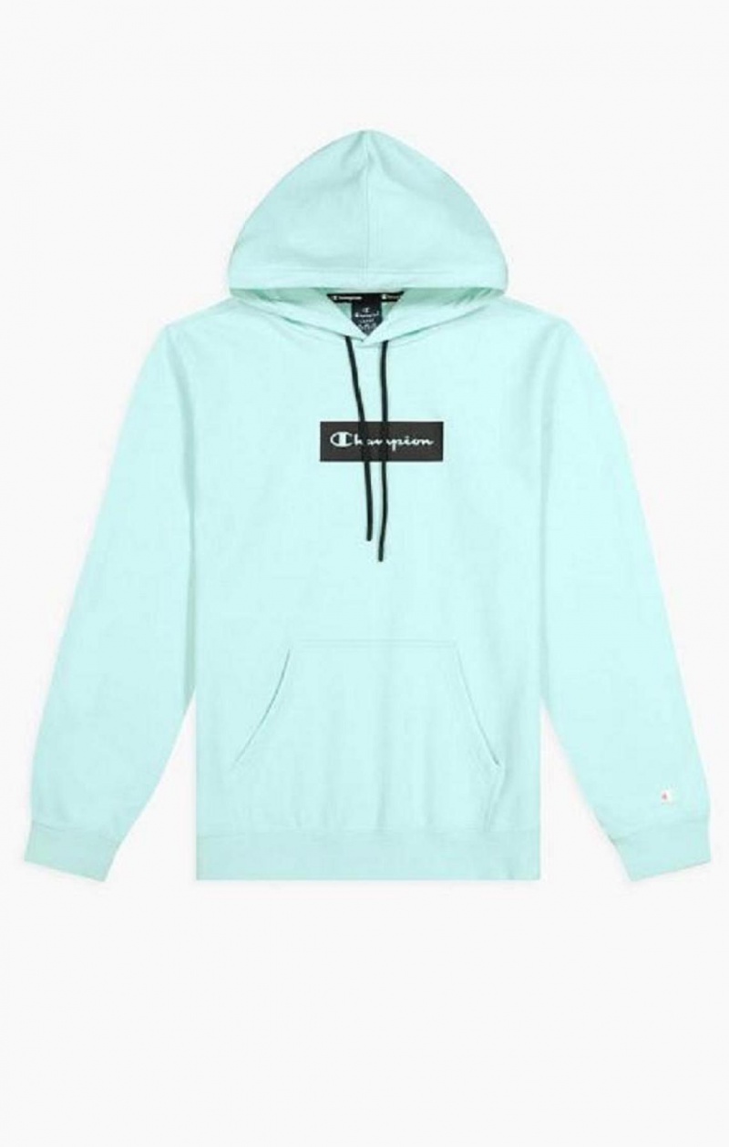 Sudadera con Capucha Champion Pastel Box Script Logo Hoodie Azules Claro | 4580-UICMQ