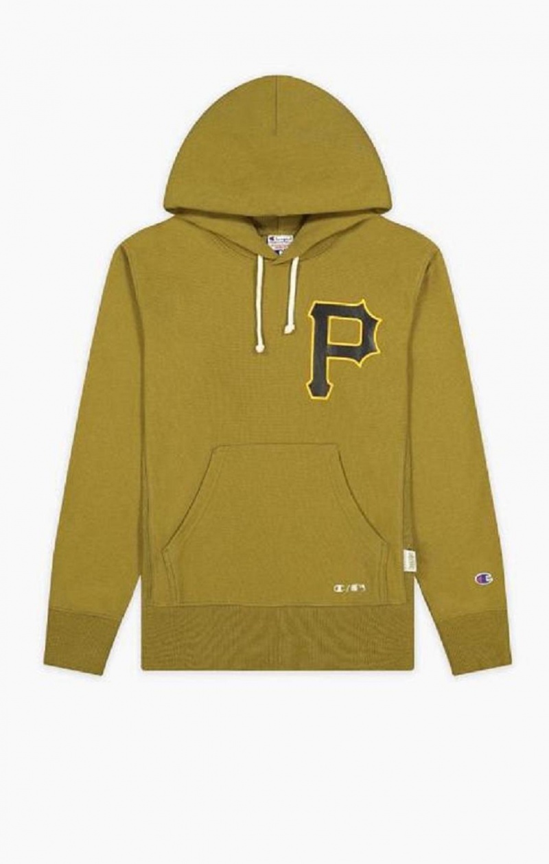 Sudadera con Capucha Champion Pittsburgh MLB Reverse Weave Hoodie Verde Oliva Verde | 4721-RALNB