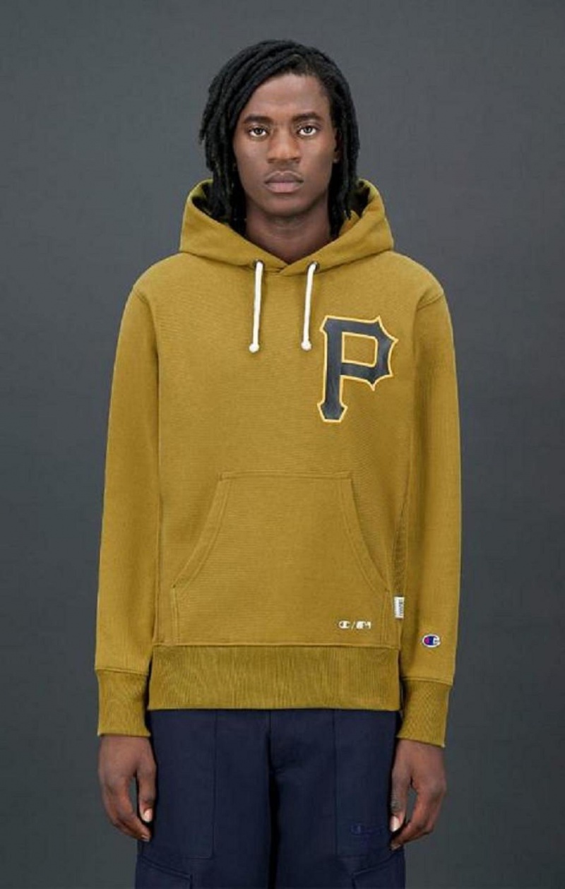 Sudadera con Capucha Champion Pittsburgh MLB Reverse Weave Hoodie Verde Oliva Verde | 4721-RALNB