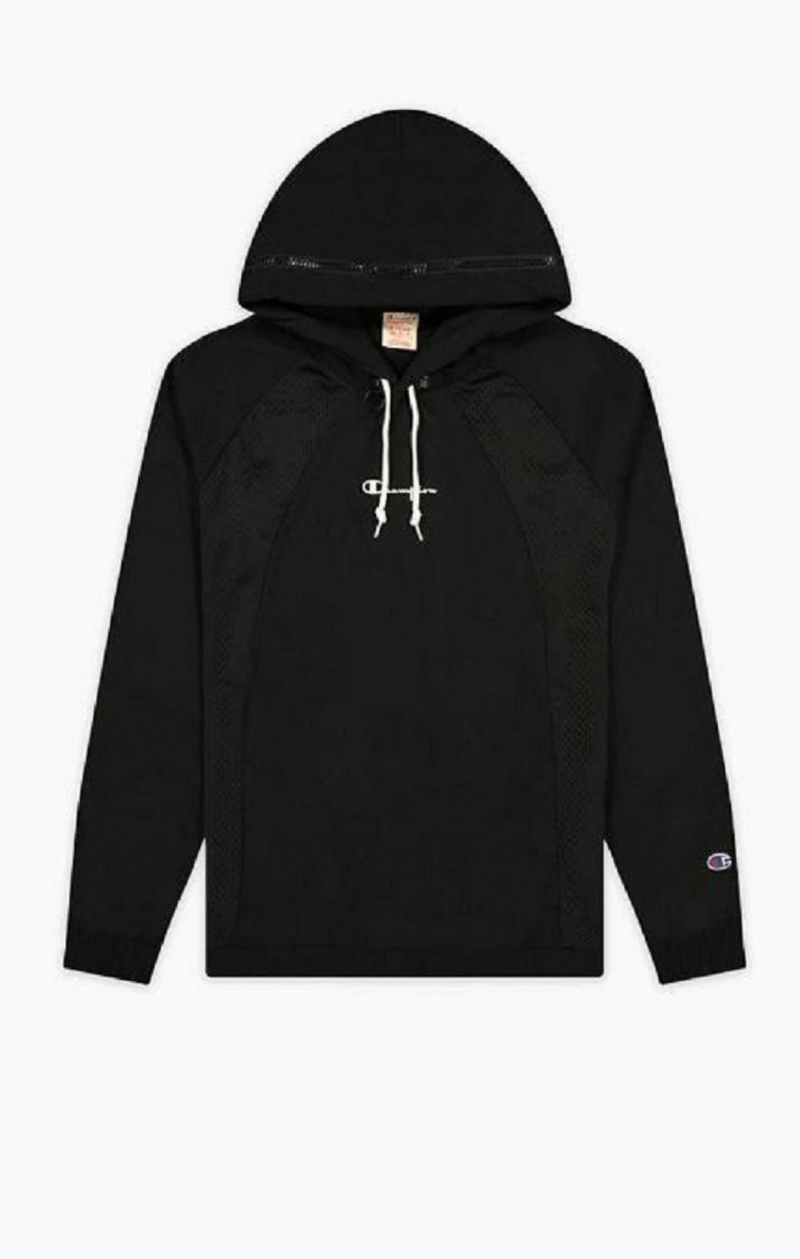 Sudadera con Capucha Champion Reflective Logo Mesh Panel 2-in-1 Sweatshirt Negras | 1427-DSYZL