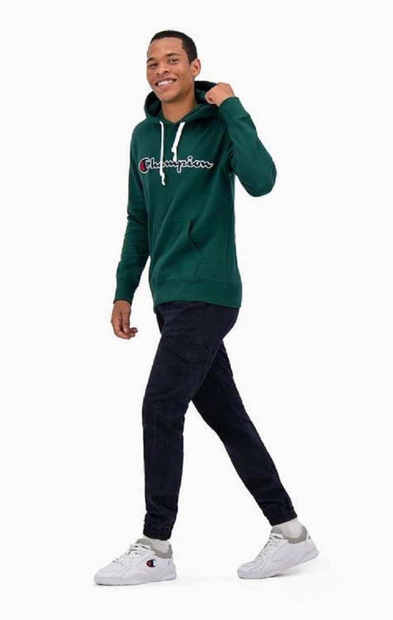 Sudadera con Capucha Champion Satin Stitch Script Logo Fleece Hoodie Verde Claro | 2037-NKYCO