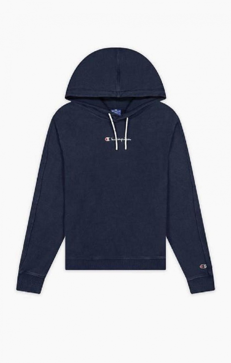 Sudadera con Capucha Champion Satin Stitch Script Logo Hoodie Turquesa Oscuro | 3568-IKQYG