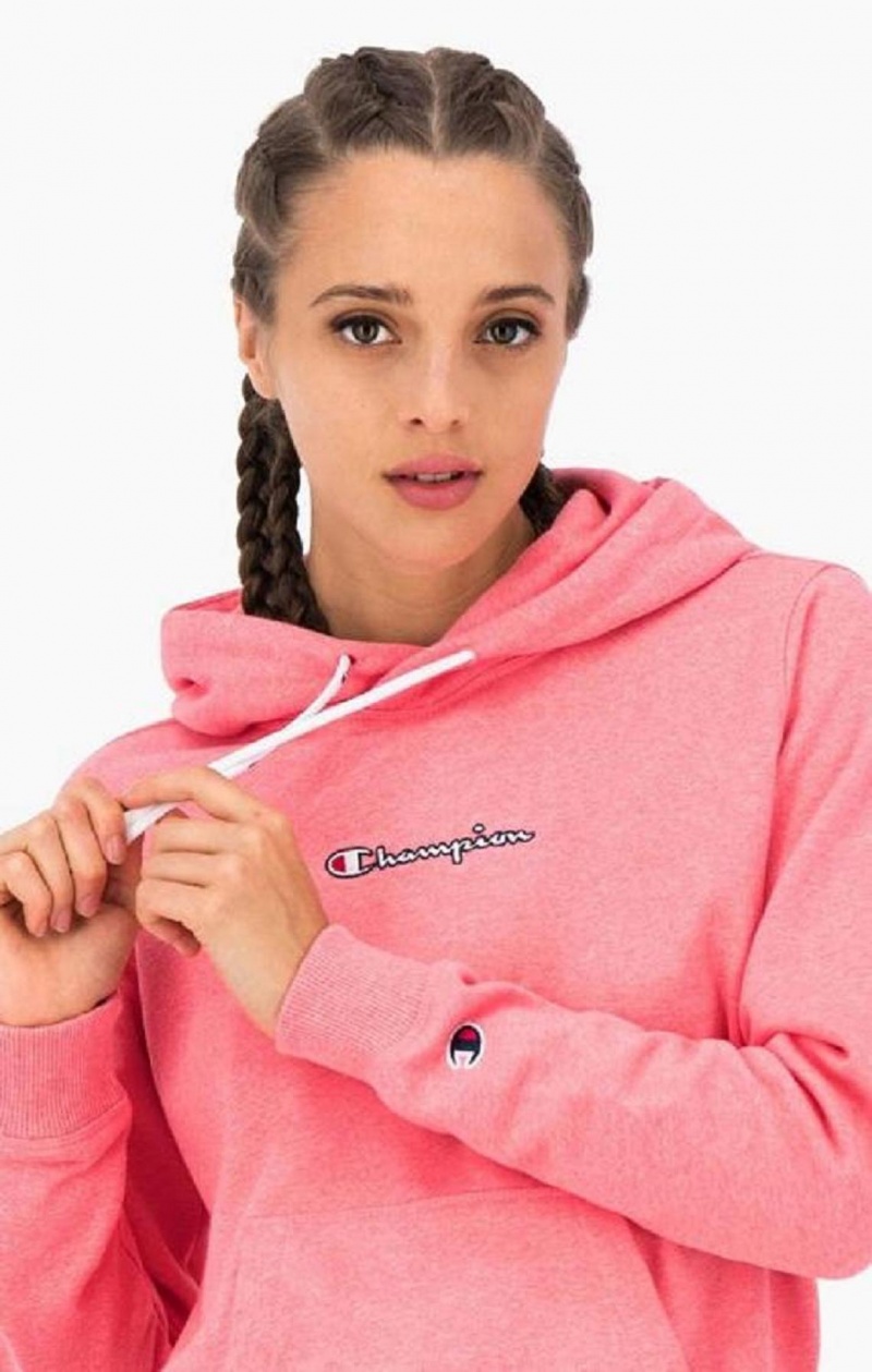 Sudadera con Capucha Champion Satin Stitch Script Logo Hoodie Rosas | 3409-EIGAD