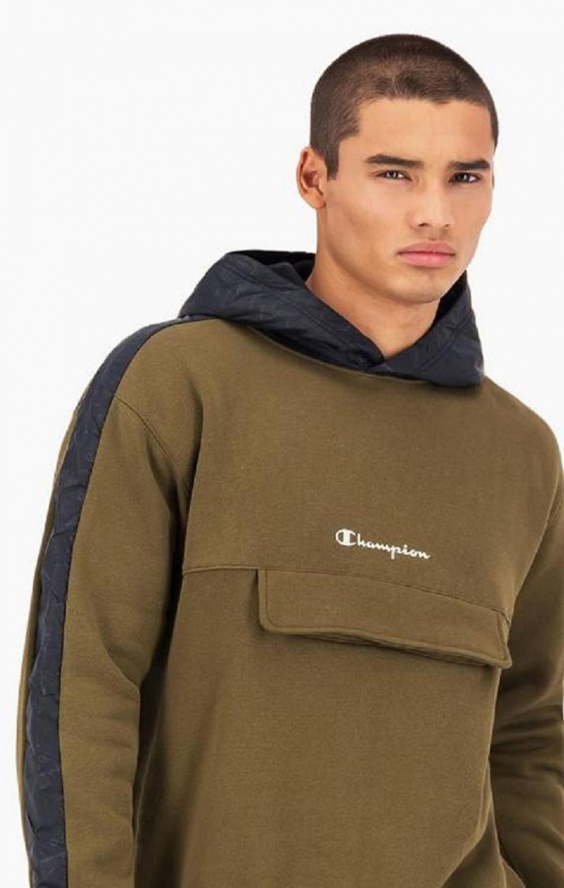 Sudadera con Capucha Champion Script Logo Fleece Hoodie Verde | 7845-AHCGY