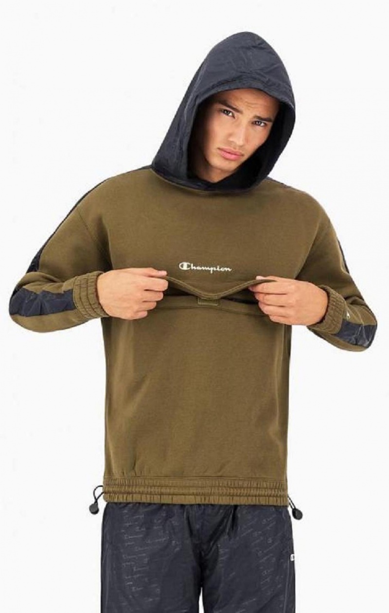 Sudadera con Capucha Champion Script Logo Fleece Hoodie Verde | 7845-AHCGY