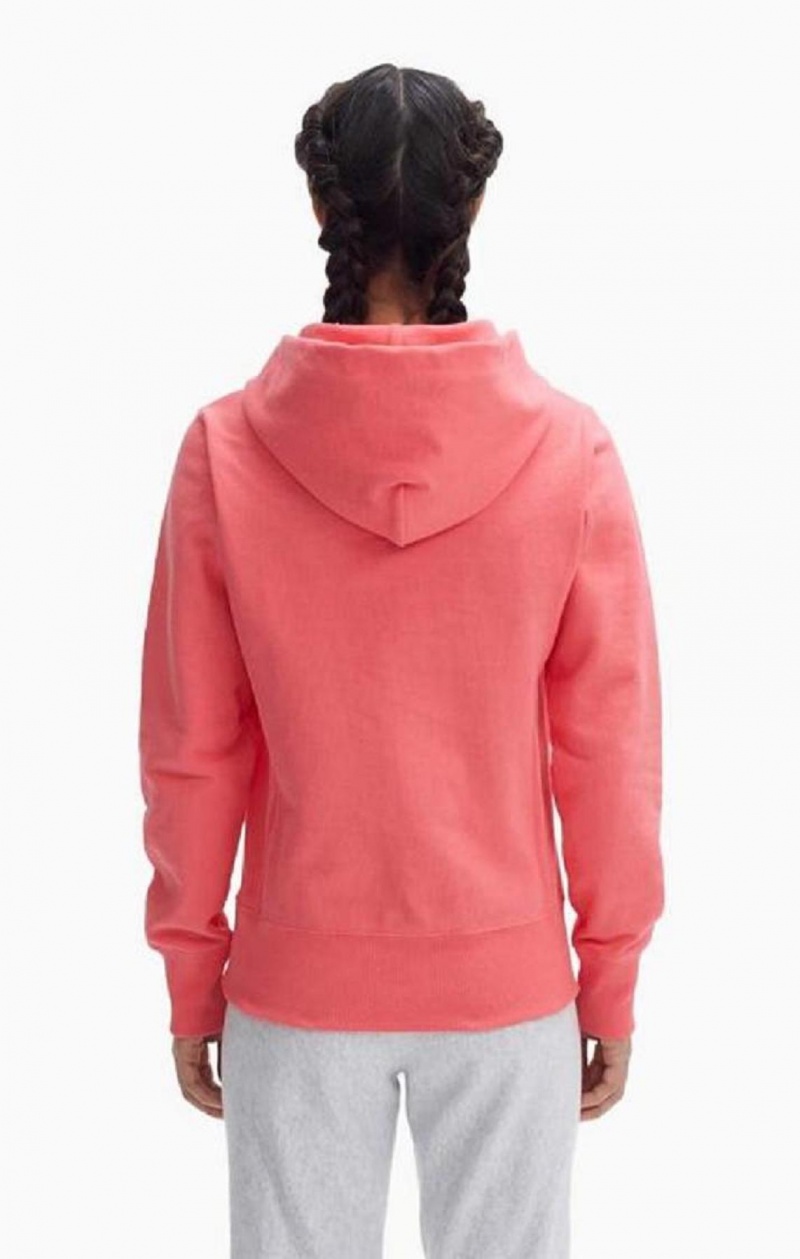 Sudadera con Capucha Champion Small Script Logo Hoodie Coral | 7038-SHOVL