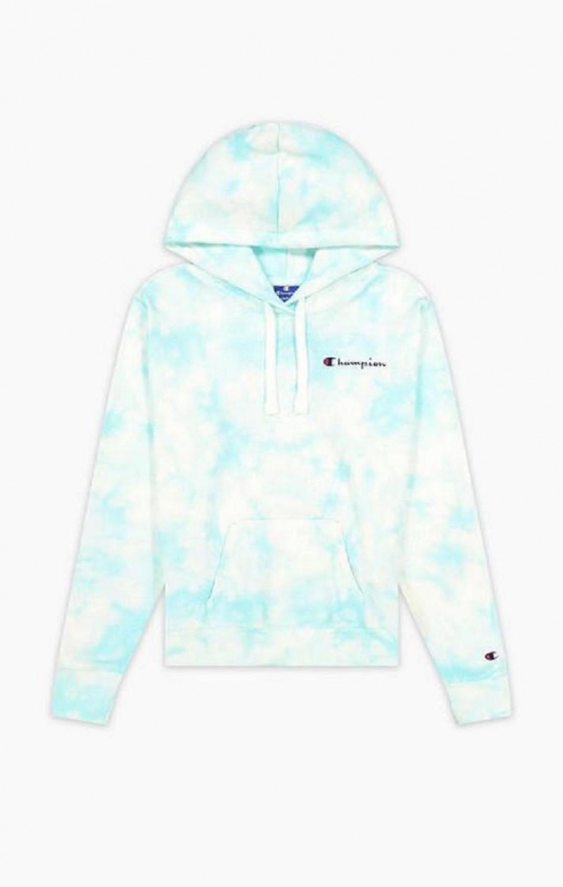 Sudadera con Capucha Champion Tie Dye Digital Print Hoodie Azules Claro | 2876-FUMYK